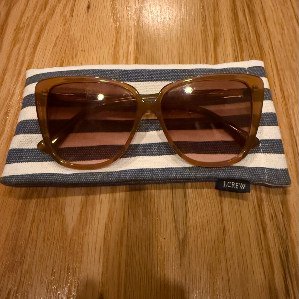 J. Crew Brown Sunglasses with Striped Case